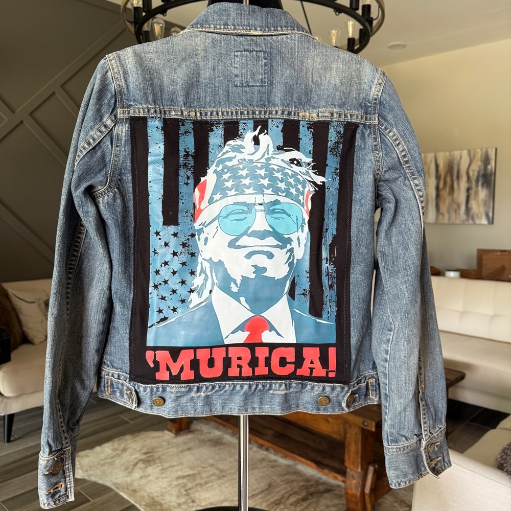Denim Jacket with Graphic Print